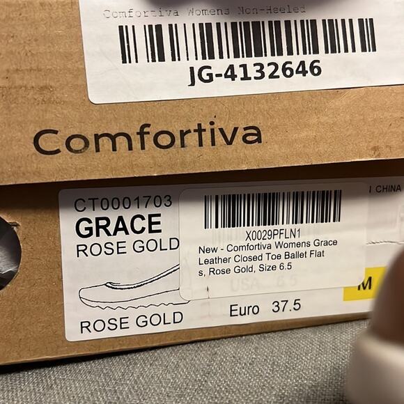 Comfortiva grace Rose Gold slip on leather ballet flat New size 6.5 - Picture 2 of 6
